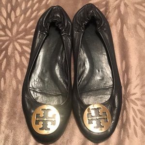 Navy Blue Tory Burch Reva Flats
